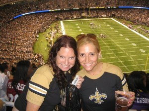Bryna Stiefel and Jordan Zucker at the MNF Saints game - WHO DAT?!?!